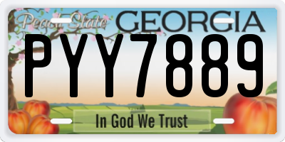 GA license plate PYY7889