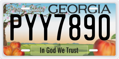GA license plate PYY7890