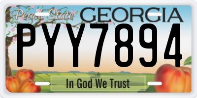GA license plate PYY7894