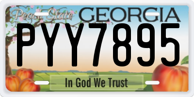 GA license plate PYY7895