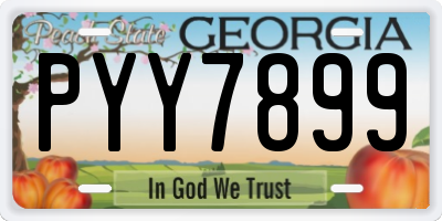 GA license plate PYY7899