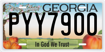 GA license plate PYY7900