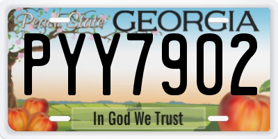 GA license plate PYY7902