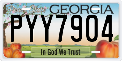GA license plate PYY7904