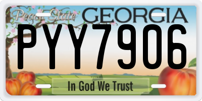 GA license plate PYY7906
