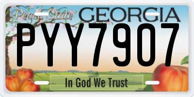 GA license plate PYY7907