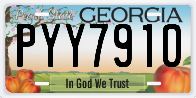 GA license plate PYY7910
