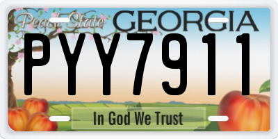 GA license plate PYY7911