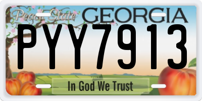 GA license plate PYY7913