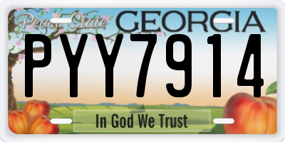 GA license plate PYY7914