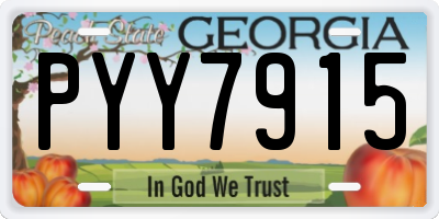 GA license plate PYY7915