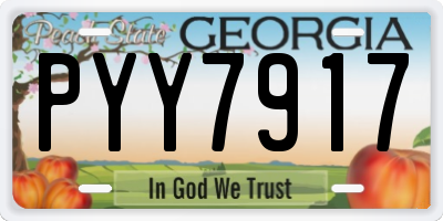 GA license plate PYY7917