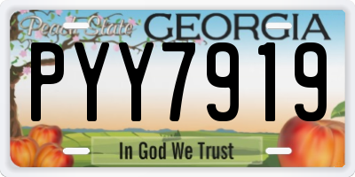 GA license plate PYY7919