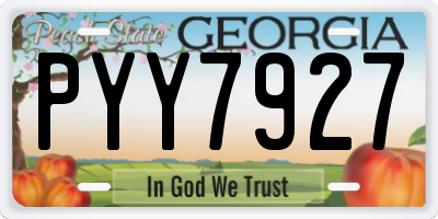 GA license plate PYY7927