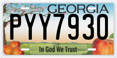 GA license plate PYY7930