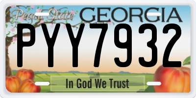 GA license plate PYY7932