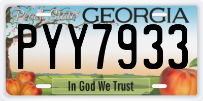 GA license plate PYY7933