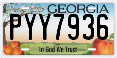 GA license plate PYY7936