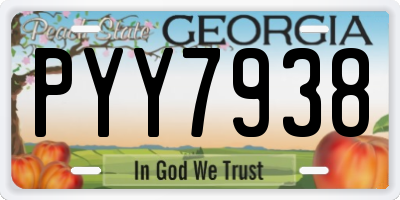 GA license plate PYY7938