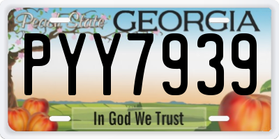 GA license plate PYY7939