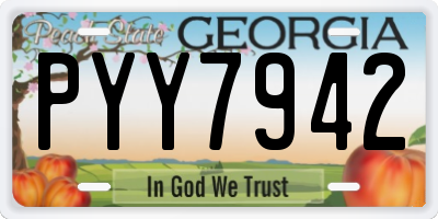GA license plate PYY7942
