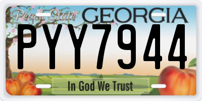 GA license plate PYY7944
