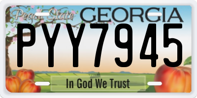 GA license plate PYY7945