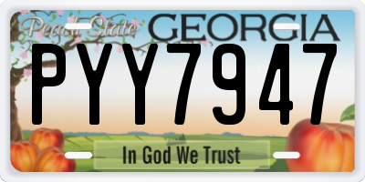 GA license plate PYY7947