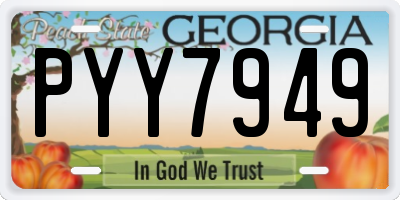 GA license plate PYY7949