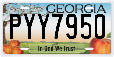 GA license plate PYY7950