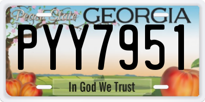 GA license plate PYY7951