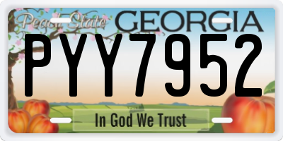 GA license plate PYY7952