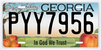 GA license plate PYY7956