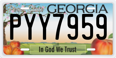 GA license plate PYY7959