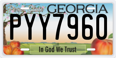 GA license plate PYY7960