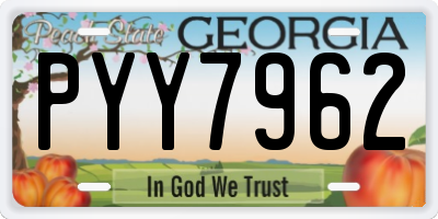 GA license plate PYY7962