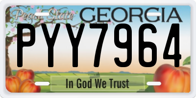 GA license plate PYY7964