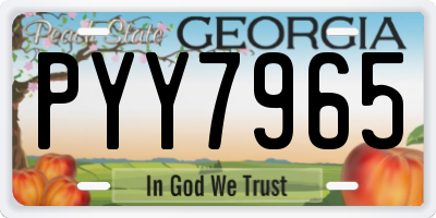 GA license plate PYY7965