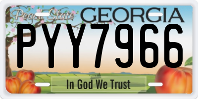 GA license plate PYY7966