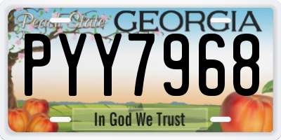 GA license plate PYY7968