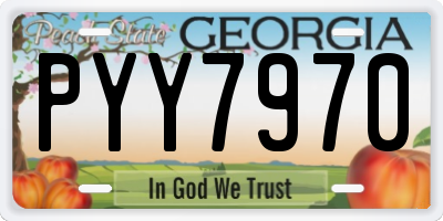 GA license plate PYY7970