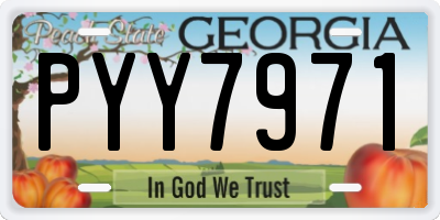 GA license plate PYY7971