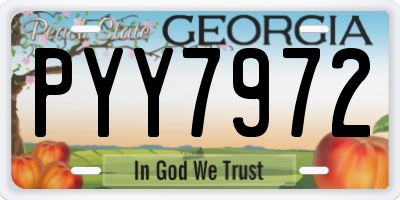 GA license plate PYY7972