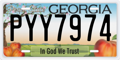 GA license plate PYY7974