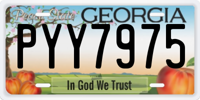 GA license plate PYY7975