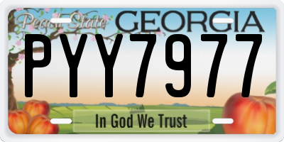 GA license plate PYY7977