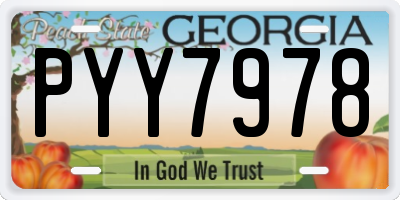 GA license plate PYY7978