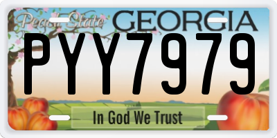 GA license plate PYY7979