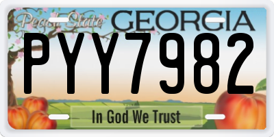 GA license plate PYY7982