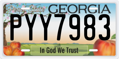 GA license plate PYY7983